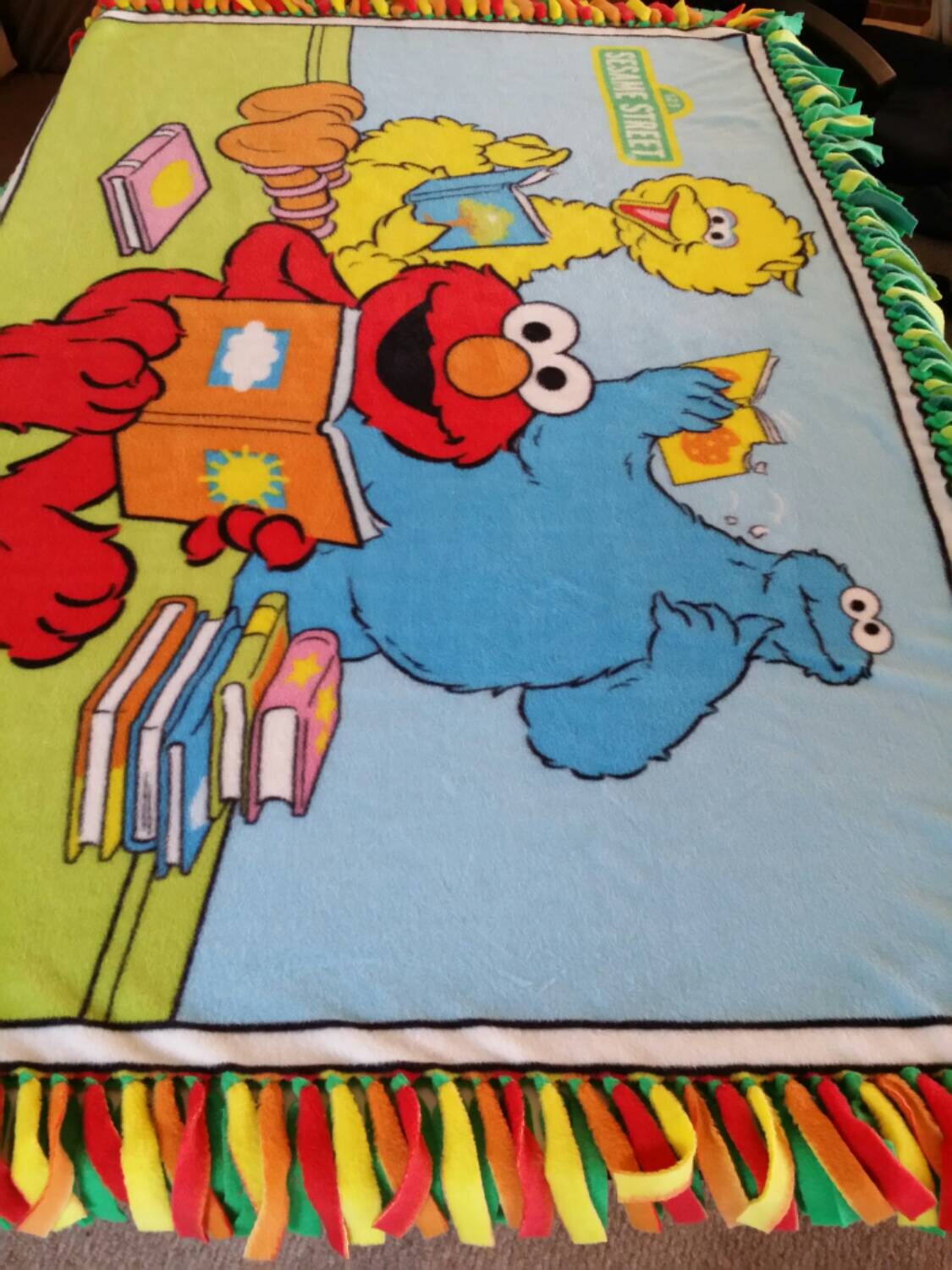 sesame street characters fleece throw blanket