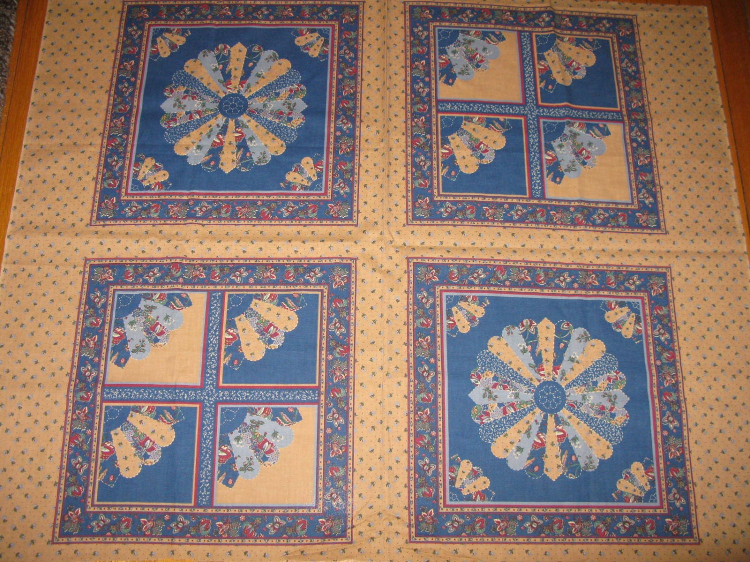 Cheater Quilt Squares Quilted Fabric Carpenter's by Ribbonsales