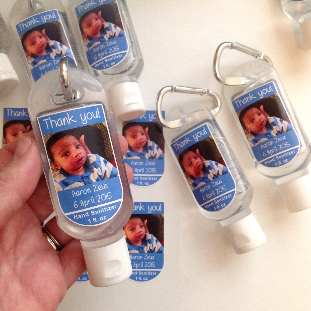 Personalized Baby Shower Hand Sanitizer 1oz Clip Party Favor