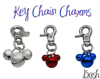 Items similar to Red, black beads with silver chain, charms key chain