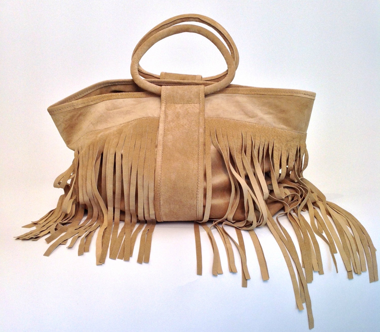 suede fringe hobo bag