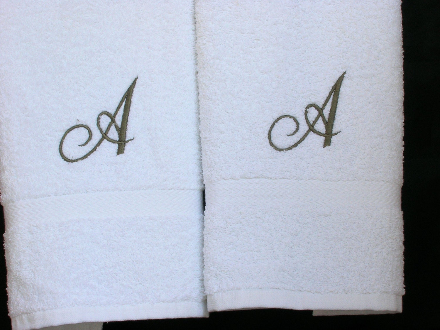 Monogrammed Towels Letter A Towels Cotton Hand Towels