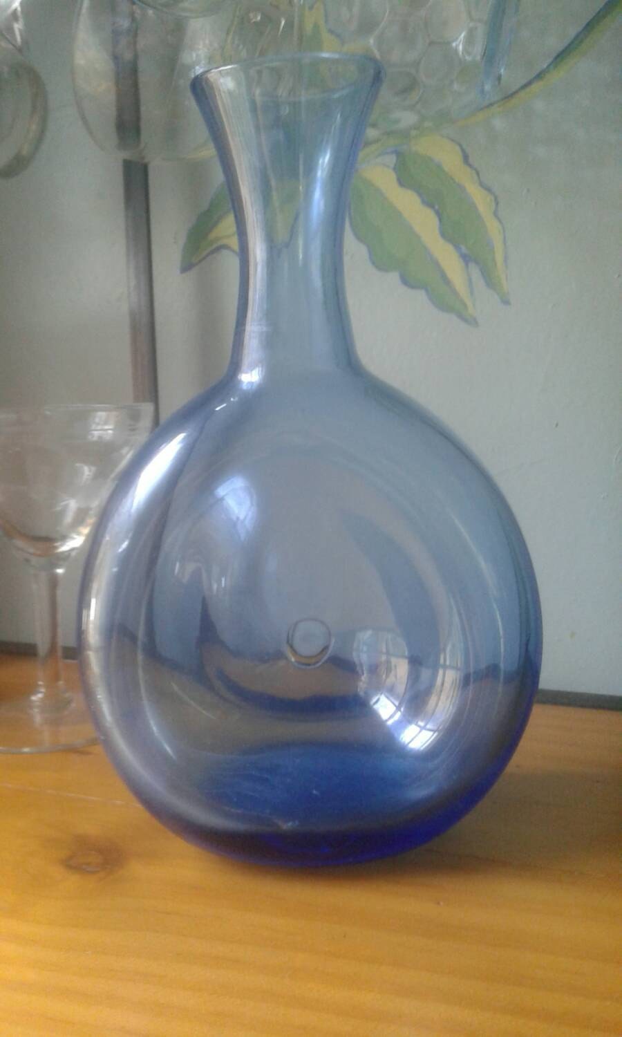 Vintage 1951 441S Blue Blenko Donut hole by SweetKarolineGlass