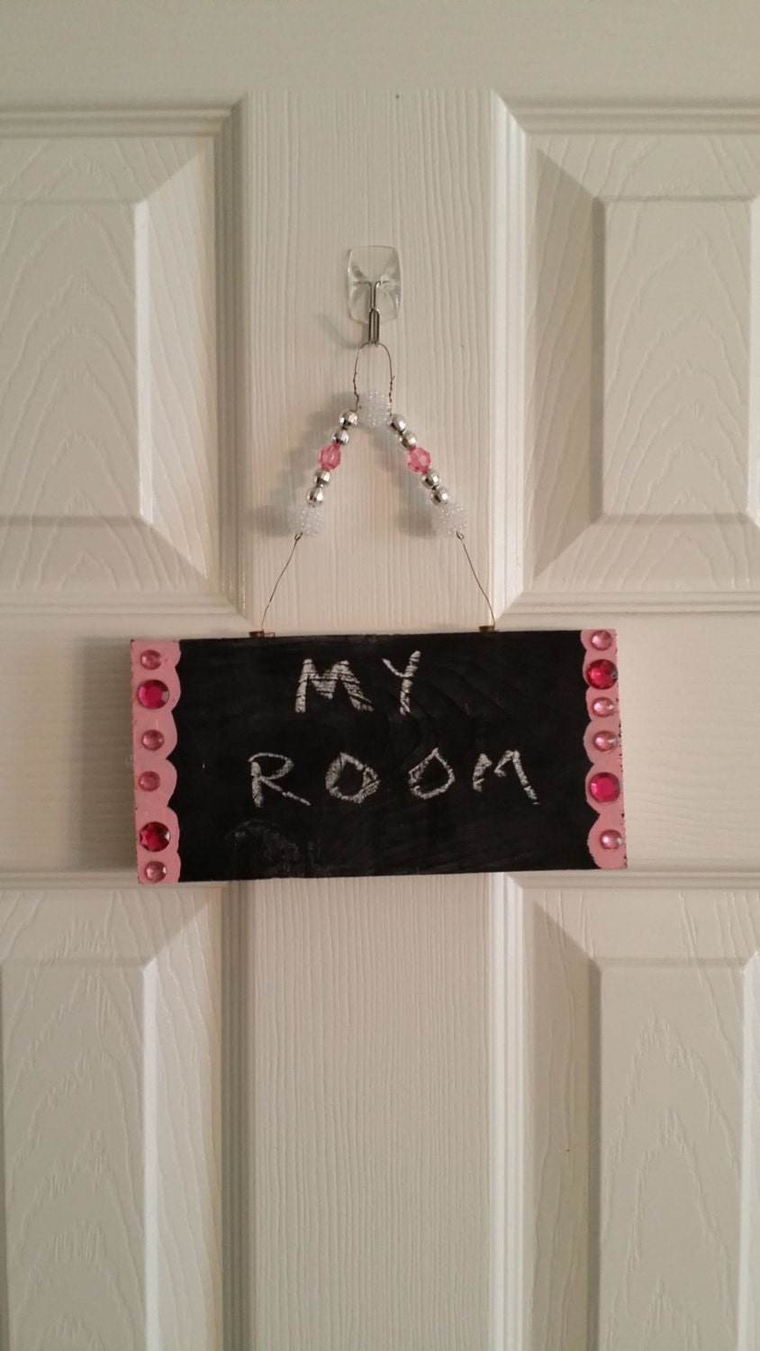 Girl's bedroom chalkboard bedroom door sign sign by ACreativePeace