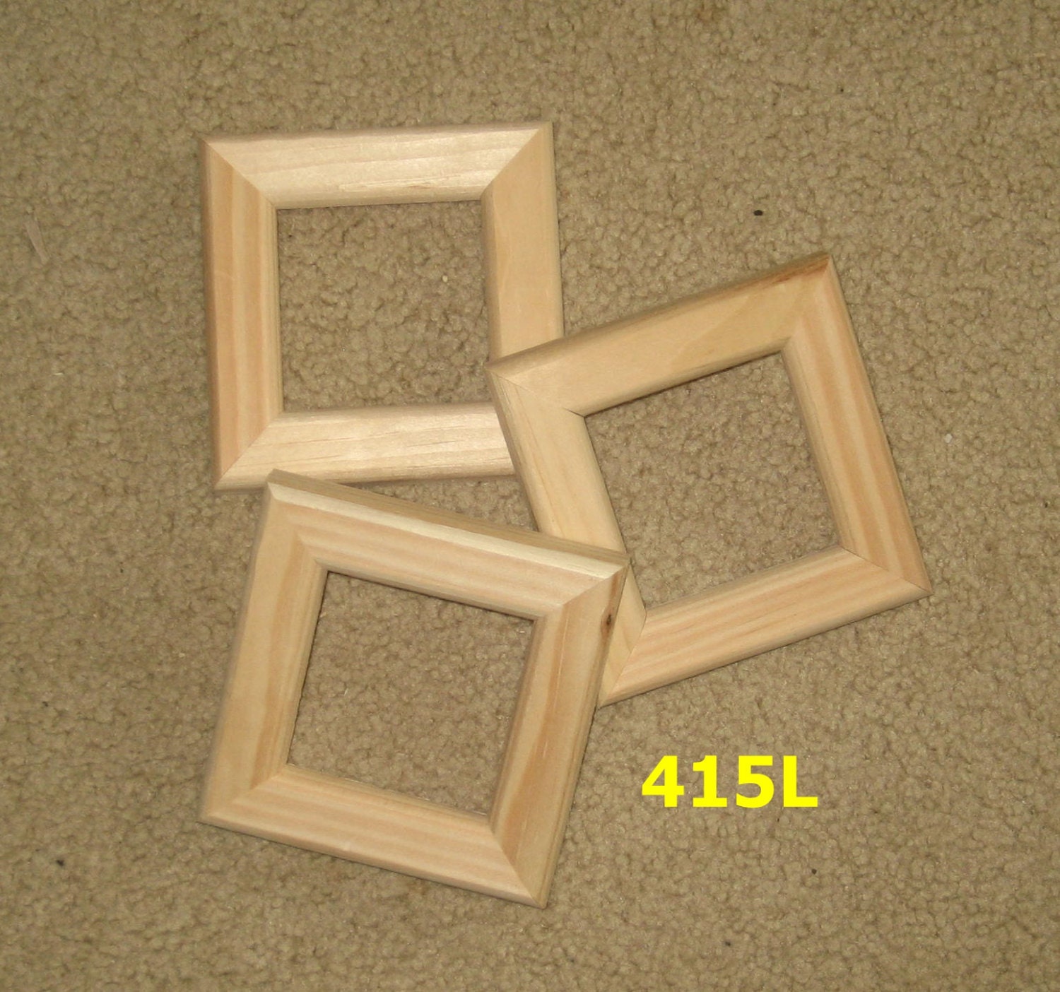 3 unfinished 3x3 wood picture frames my no. 415L by niceframes