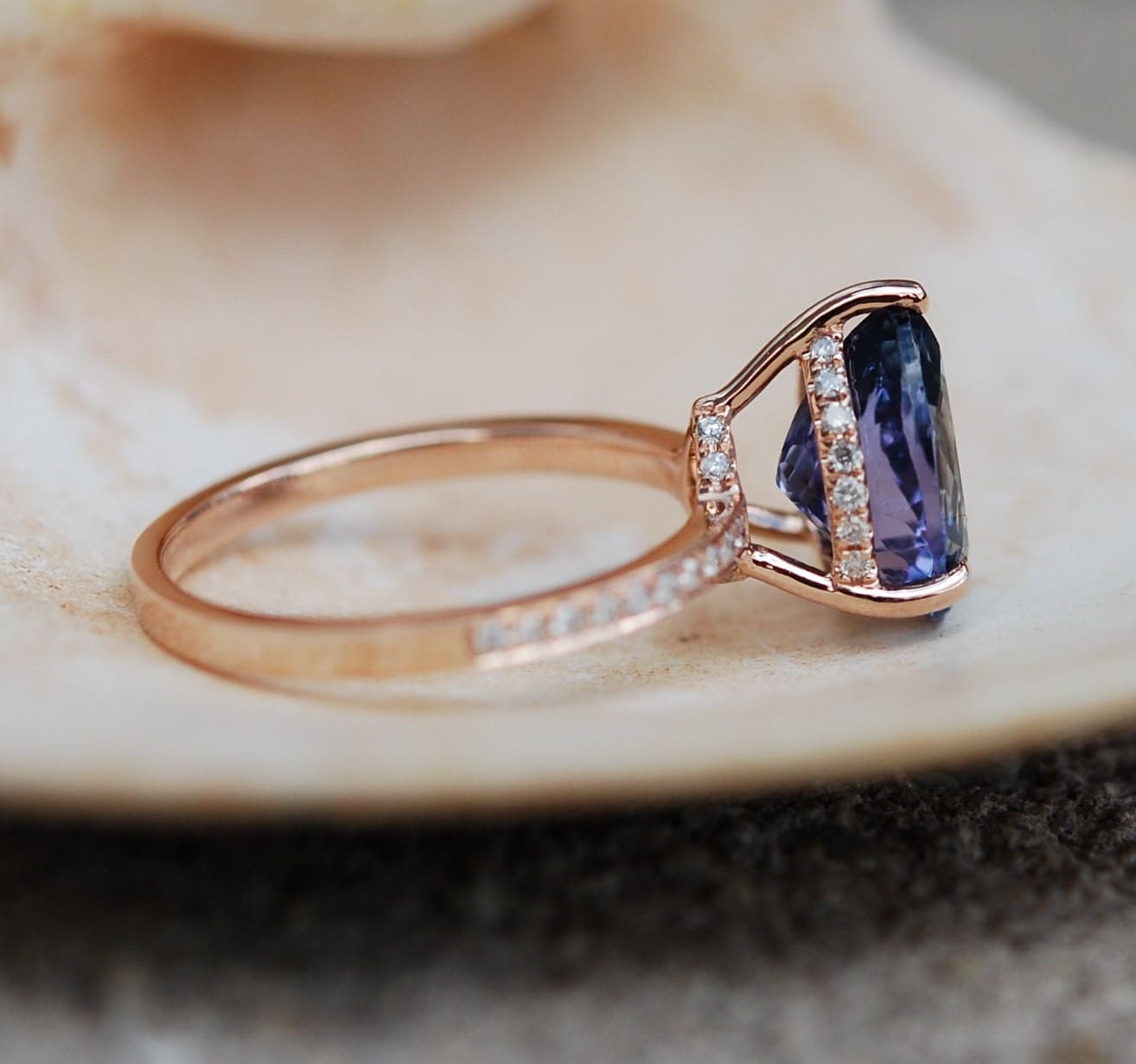 Tanzanite Ring Rose Gold Engagement Ring By EidelPrecious On Etsy