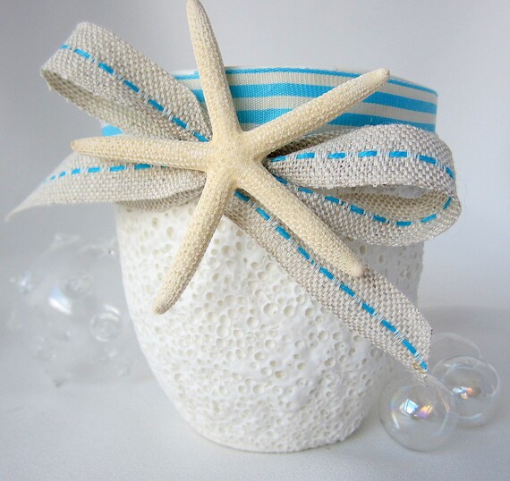 Nautical Decor Beachy Ceramic Vase Flower Pot by beachgrasscottage