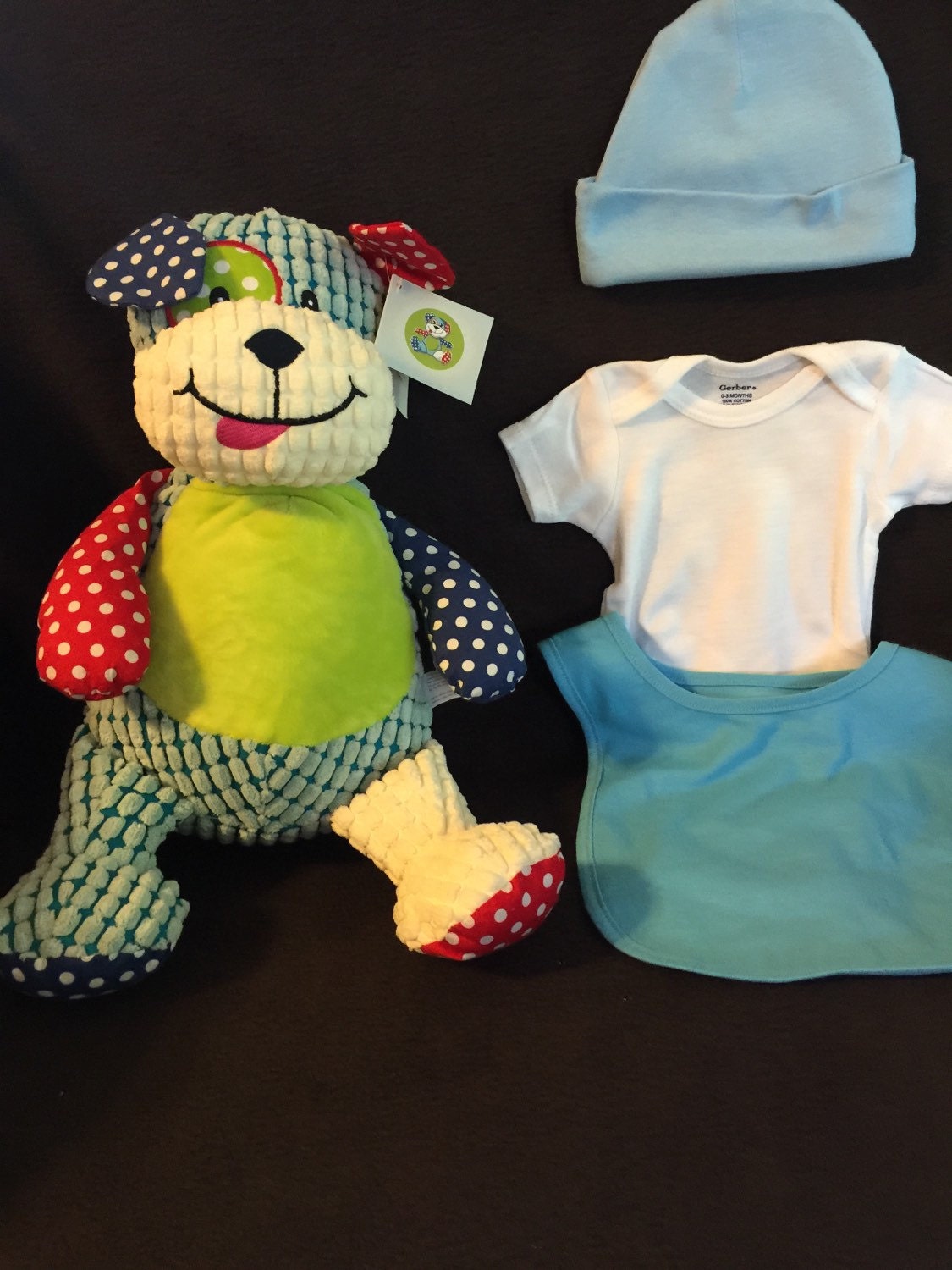 Items similar to Baby Boy Sweater Hat Booties Layette Set READY TO SHIP
