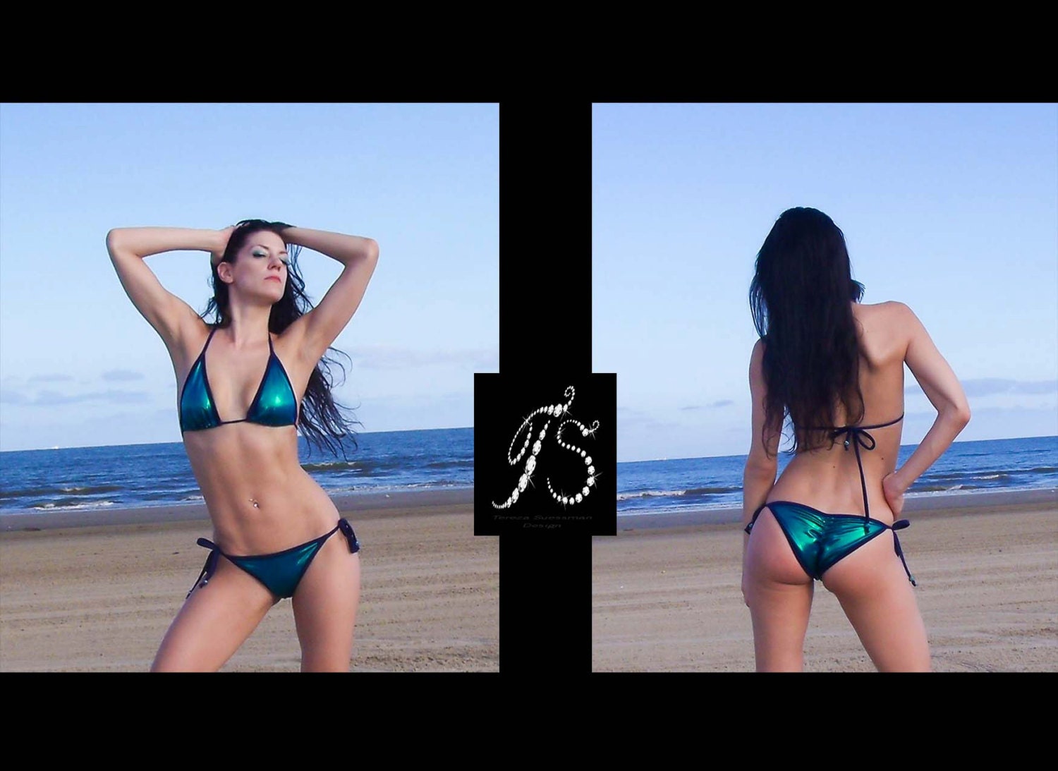 Wet look bikini