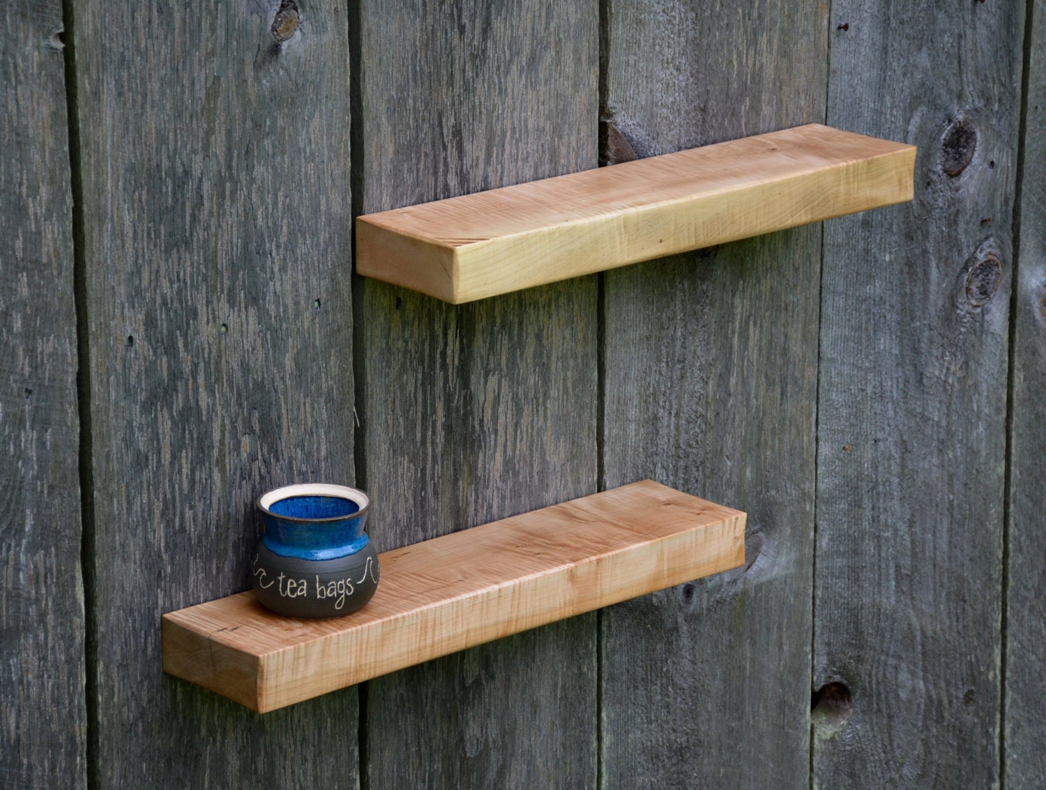 Curly Maple Floating Shelves 24 x 5.5 by on Etsy