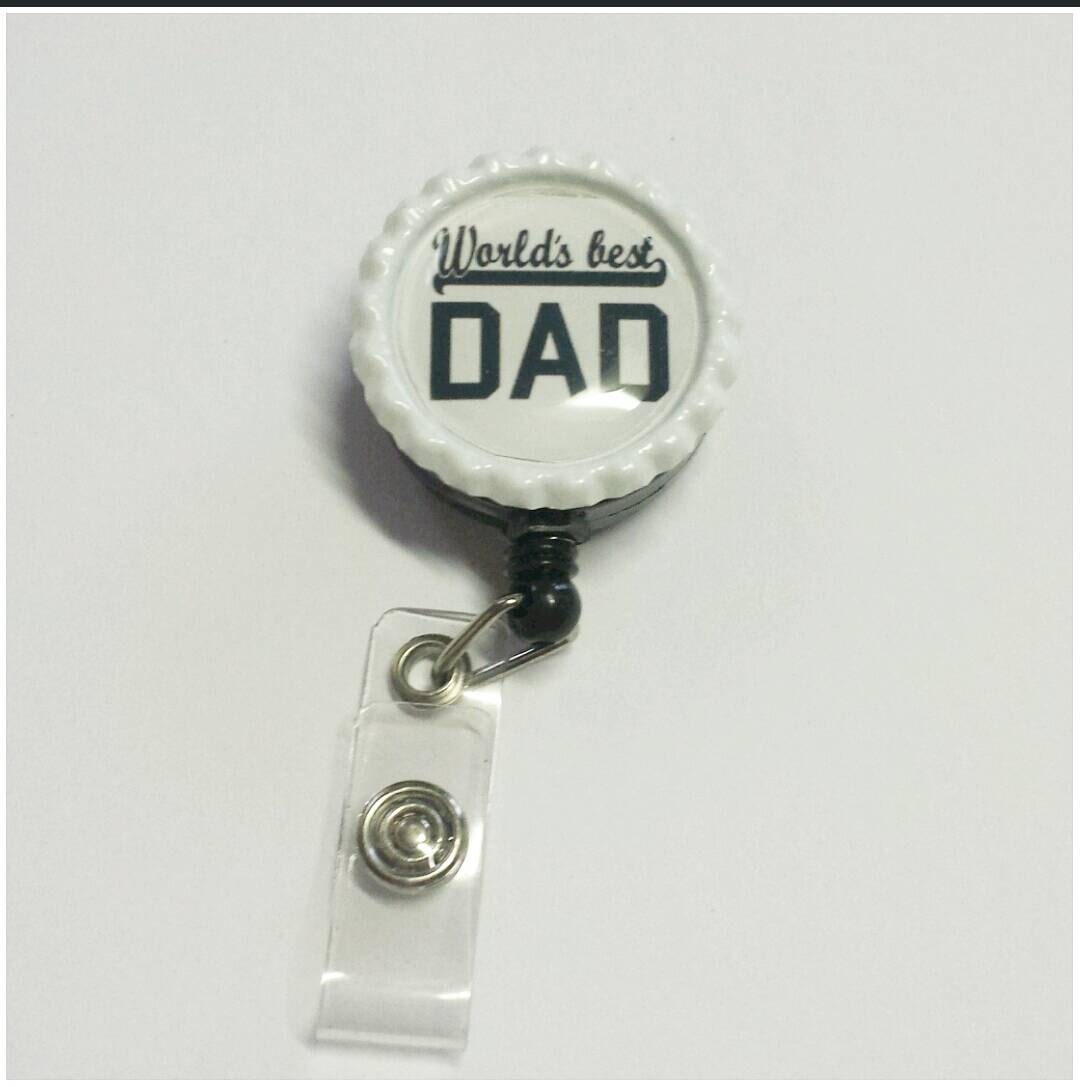 Men's badge reel world's best dad by ChiChisKreations on Etsy