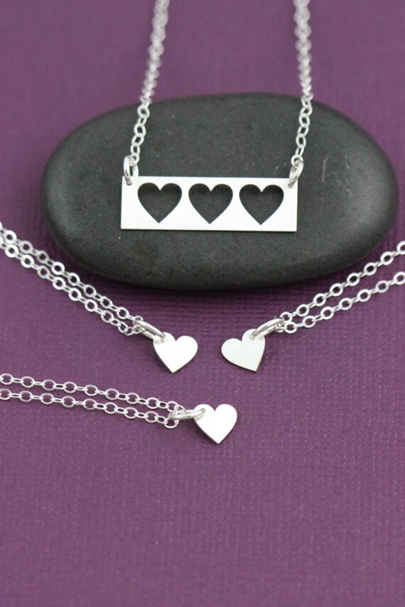 SALE Mother Daughter Heart Necklace Set Grandma by IvyByDesign