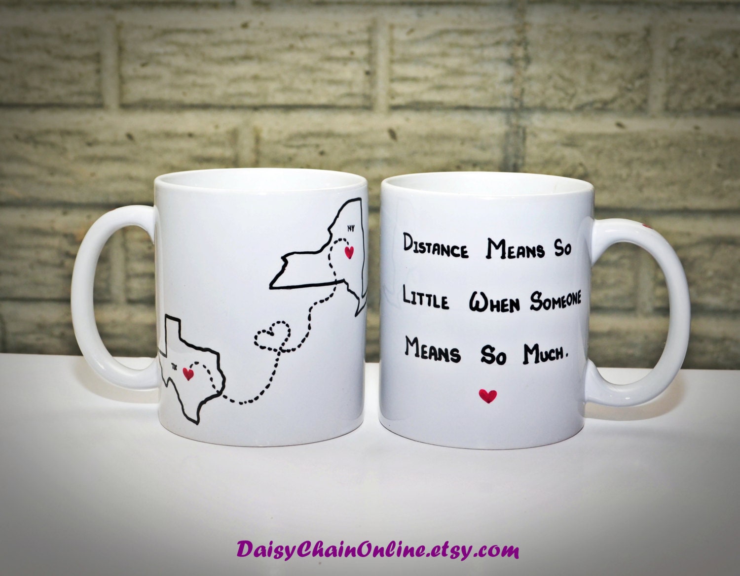 BFF Coffee Mugs Long Distance Custom Coffee Mug Best Friends Mug