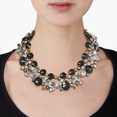 Black And White Statement Necklace Black By LeCoquetterieBridal