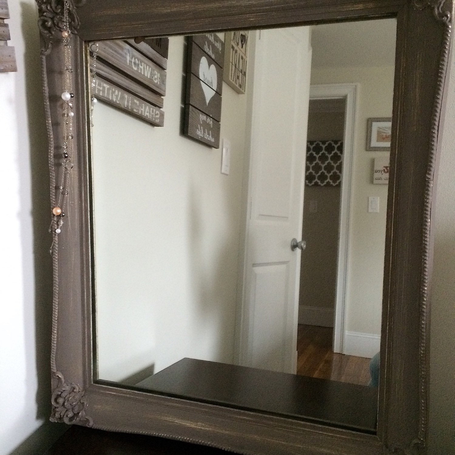 Vintage Wall/ Vanity Mirror by CherryHillDesignCo on Etsy