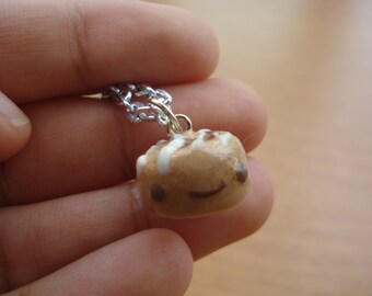 SALE cinnamon roll necklace