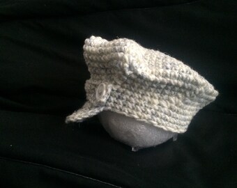 Items similar to Baby Newsboy Beanie, Newborn Photo Prop, tan on Etsy