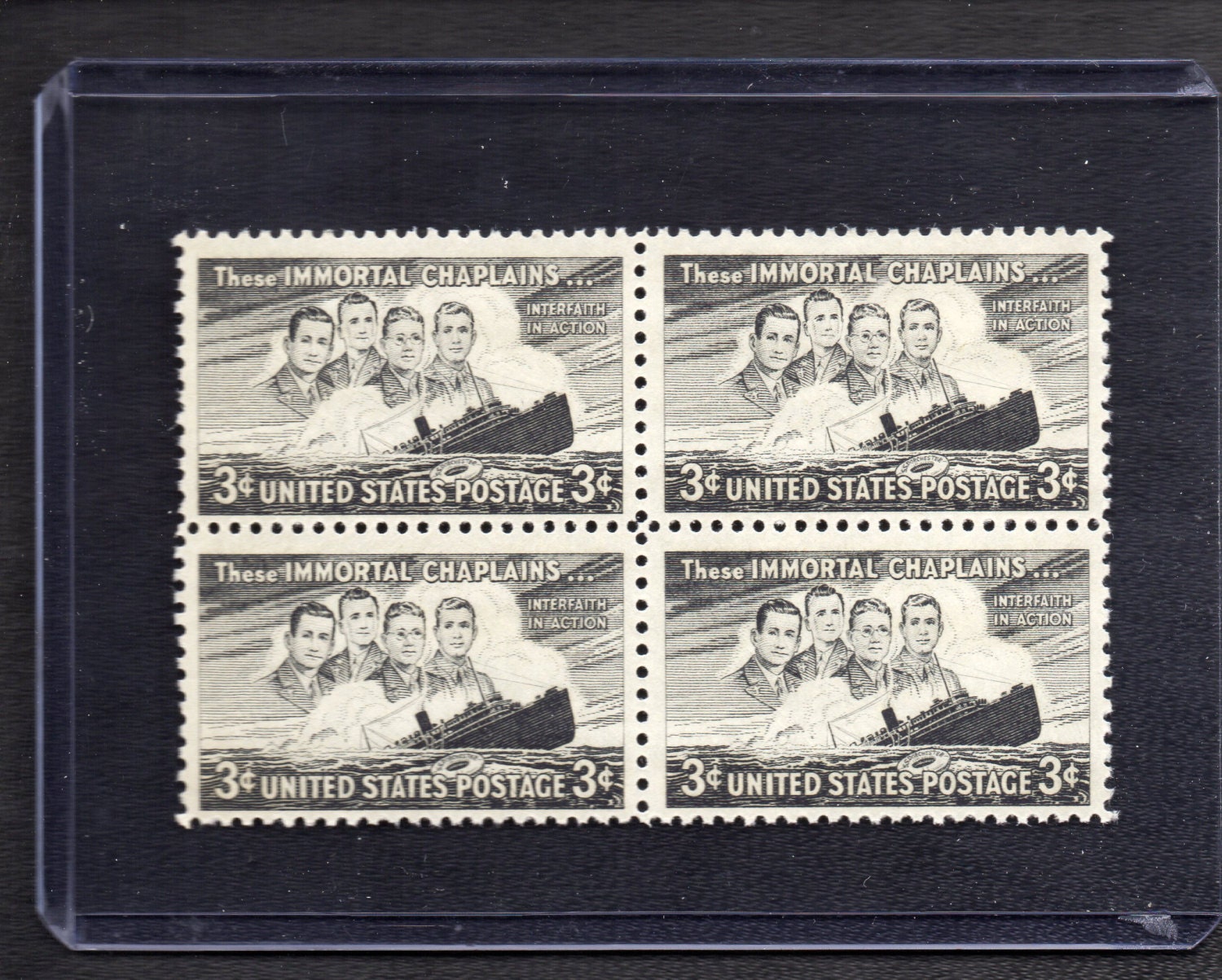 1948 These Immortal Chaplains 4 Unused Three Cent By Project4T1