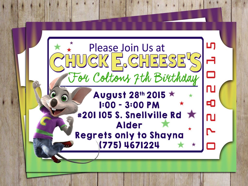 Chuck E Cheese Printable Invitations