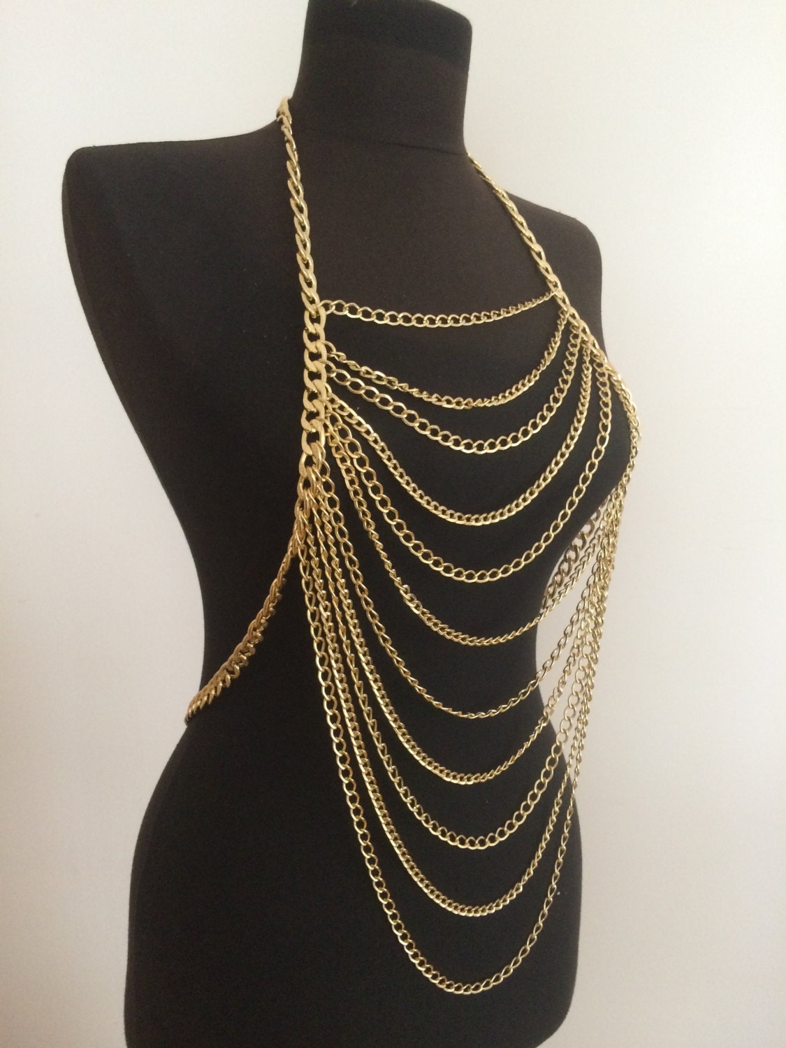 Items Similar To Gold Body Chain Gold Body Necklace Body Harness