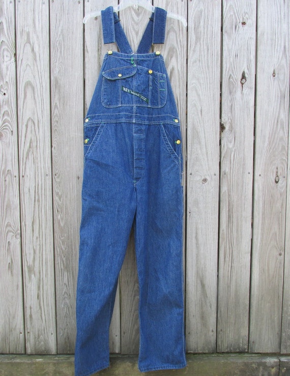 Vintage KEY IMPERIAL Blue Denim Overalls Key Carpenter Bib