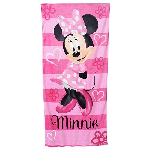 Pink Minnie Mouse Personalized Beach Towel