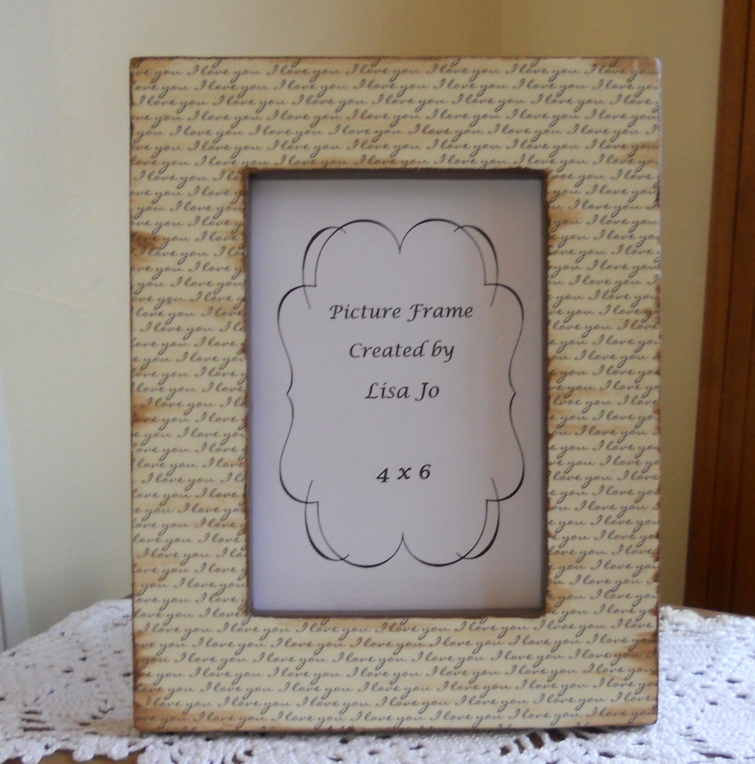 Items similar to Decoupage picture frame kitsch art retro photo frames