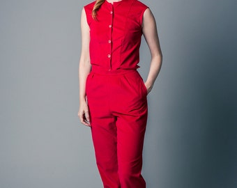 high waisted red corduroy pants