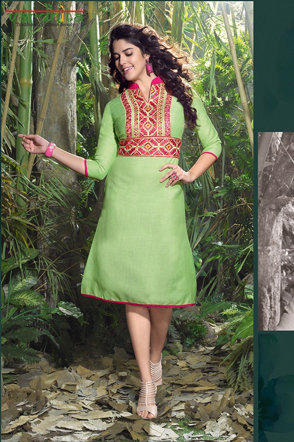 parrot colour kurti design