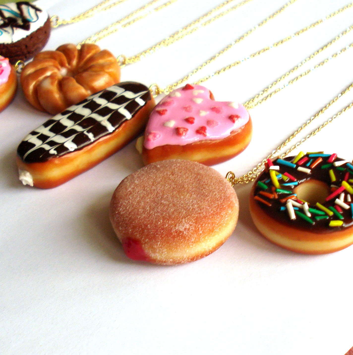 Donut Necklace Large Doughnut Pendant Necklace Kawaii