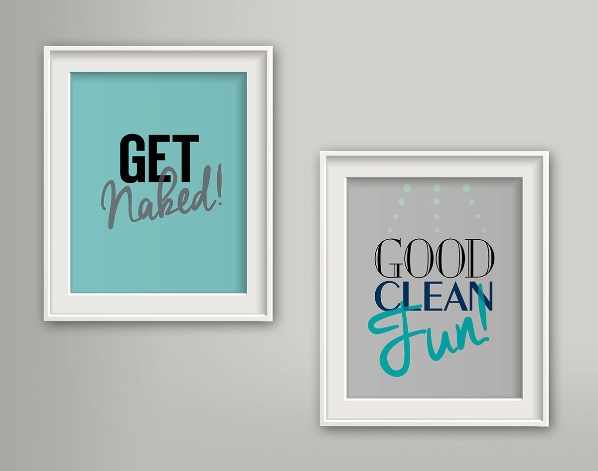 Get Naked Bathroom Wall Art Set Of Prints Decor