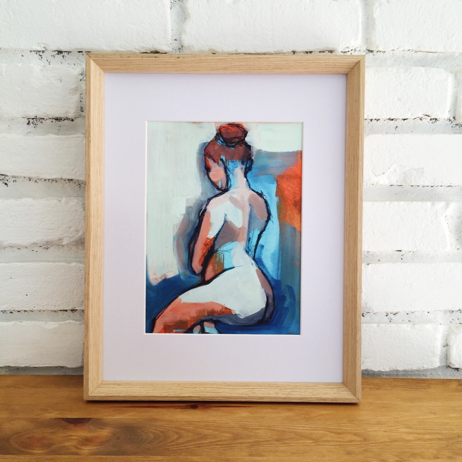 Print Of Female Figure Watercolor And Figure Drawing Female