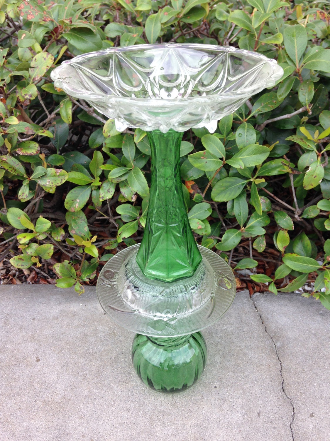 Items Similar To Vintage Upcycled Bird Feeder Bird Bath Garden Decor