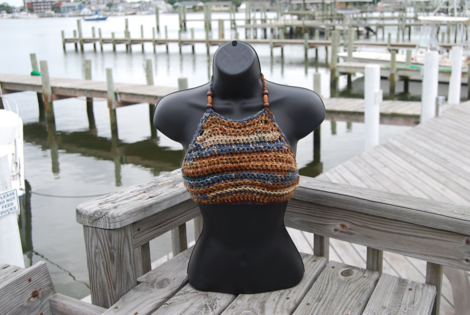 Crochet Festival Sexy Hobo Bikini Halter Top Ready To Ship