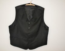 Black Striped Men Vest Mens Waistc oat Classic Formal Fitted Gentlemen