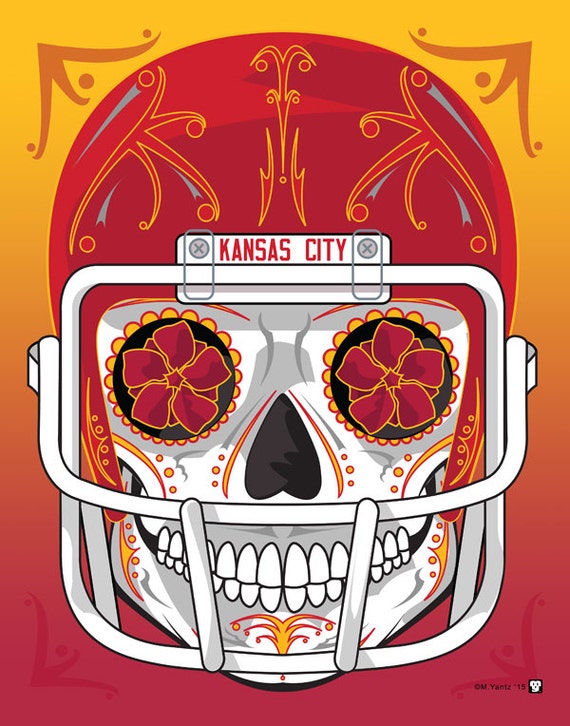 Kansas City Chiefs Sugar Skull 11x14 Print