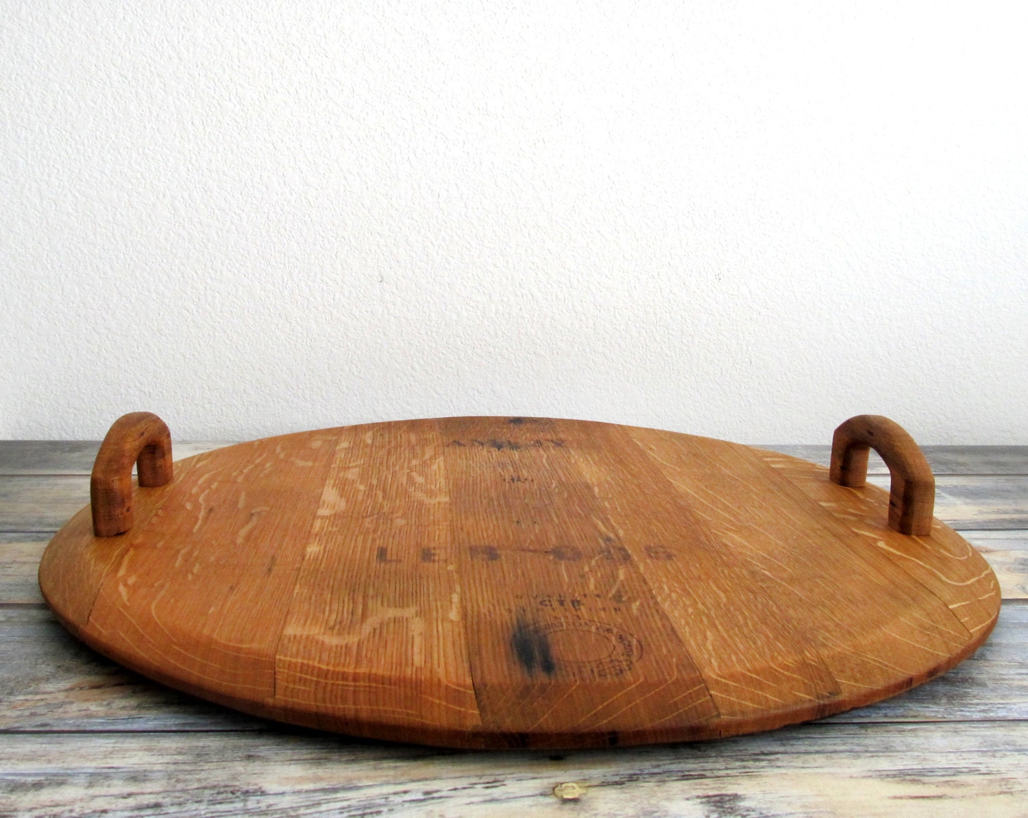 Wine Barrel Serving Tray Wood Tray Rustic By BarrelArtNapaValley