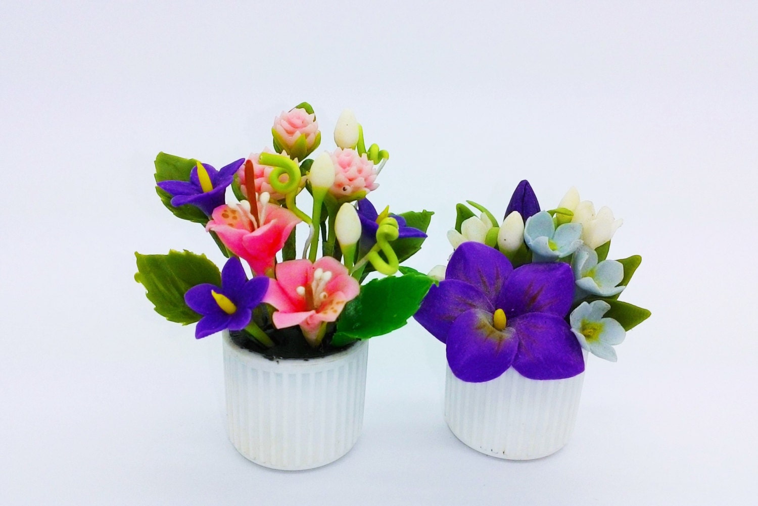 Handmade Miniature Polymer Clay Flowers For By Mycraftgarden