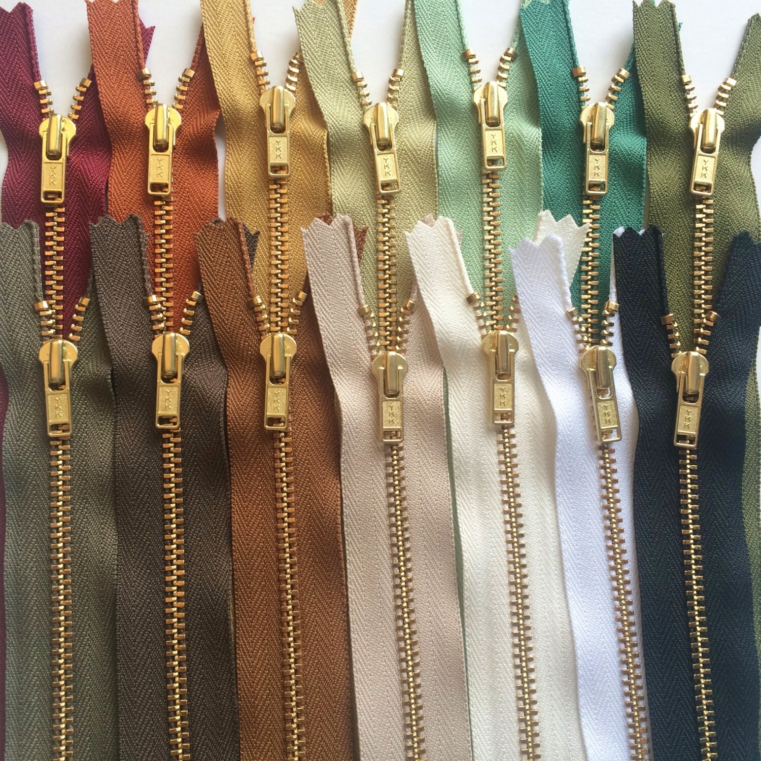 Metal Zippers 7 Inch Closed Bottom Ykk Brass Teeth Zips 14