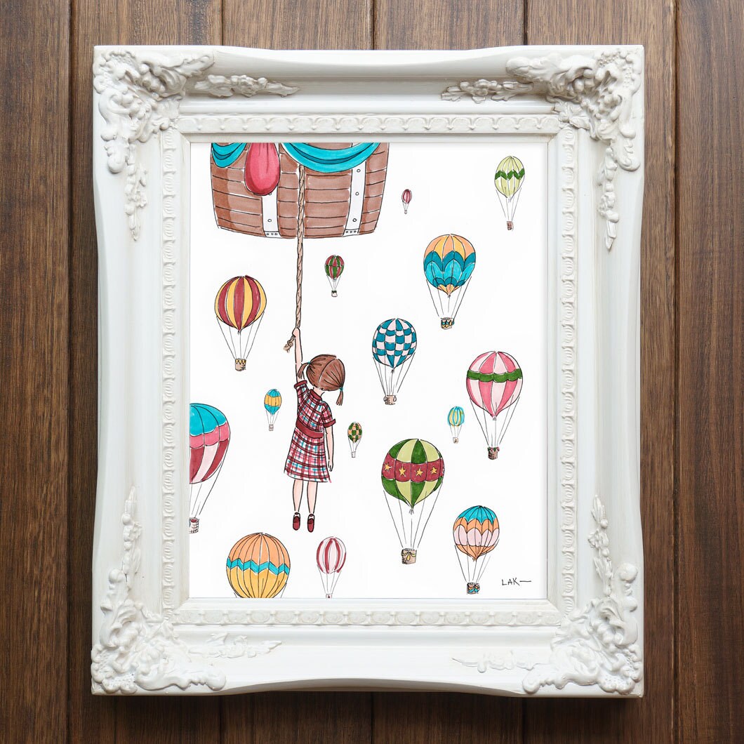 Hot Air Balloon Wall Art Print For Girl S Room By Lakoerner