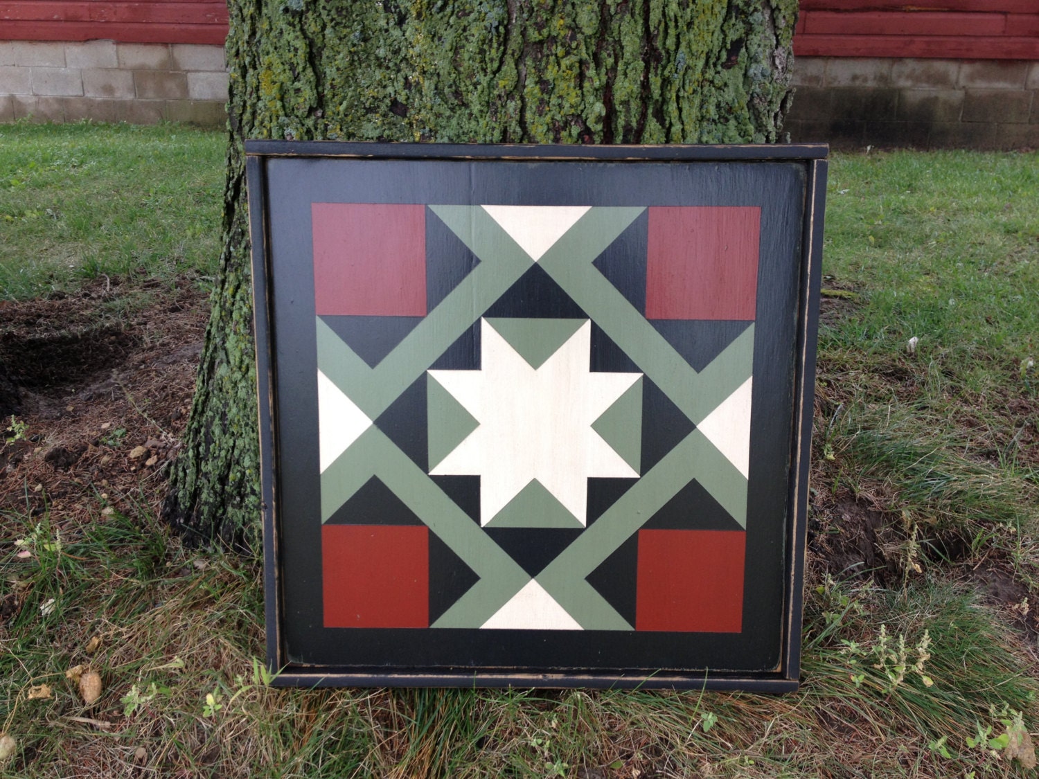 Primitive Hand Painted Barn Quilt X Magic