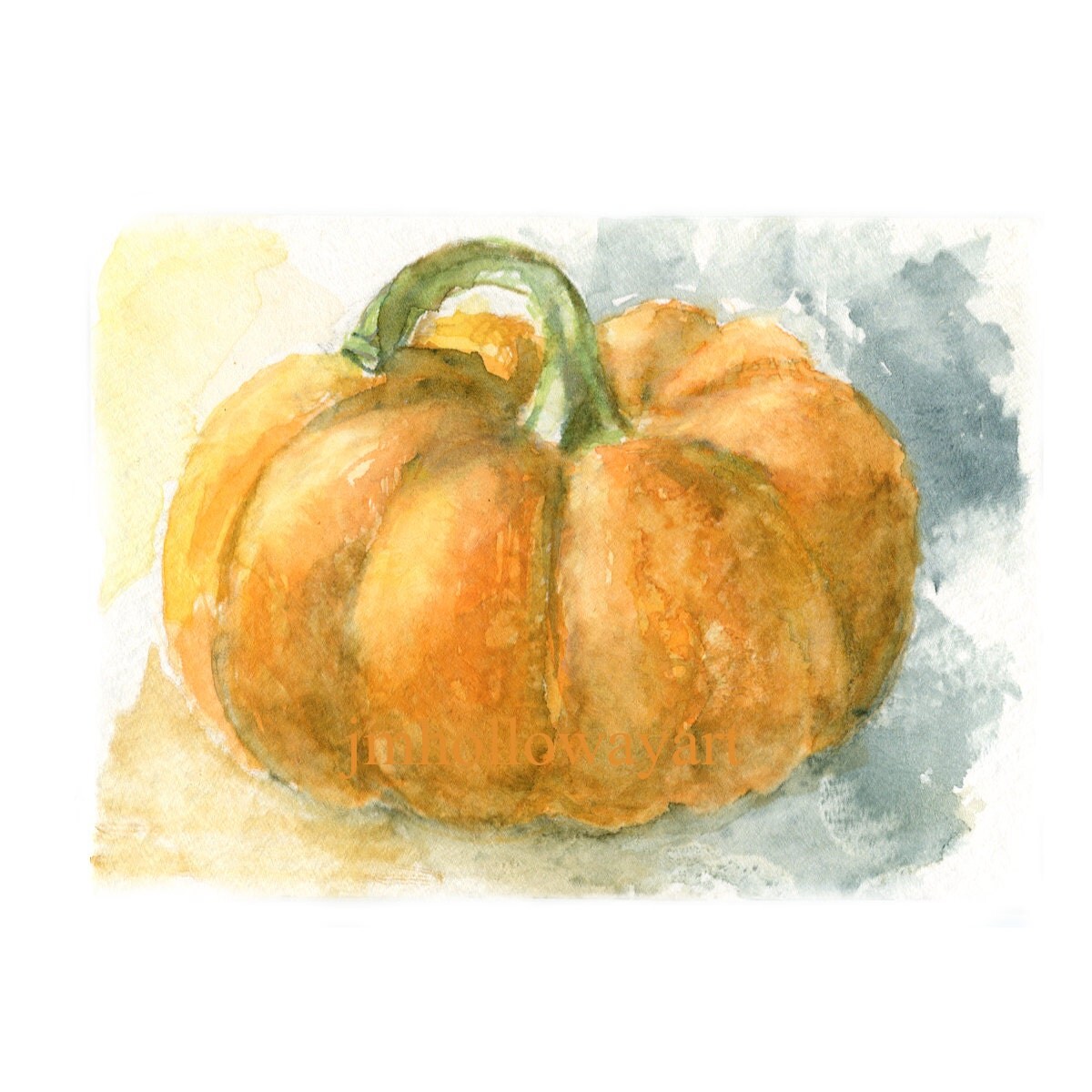 Fall Watercolor Pumpkin Pumpkin Print Pumpkin By Jenhollowayart