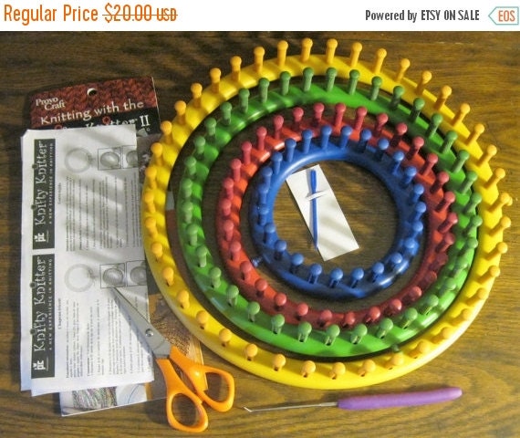 On Sale Provo Craft Knifty Knitter Round Loom Set Knitting