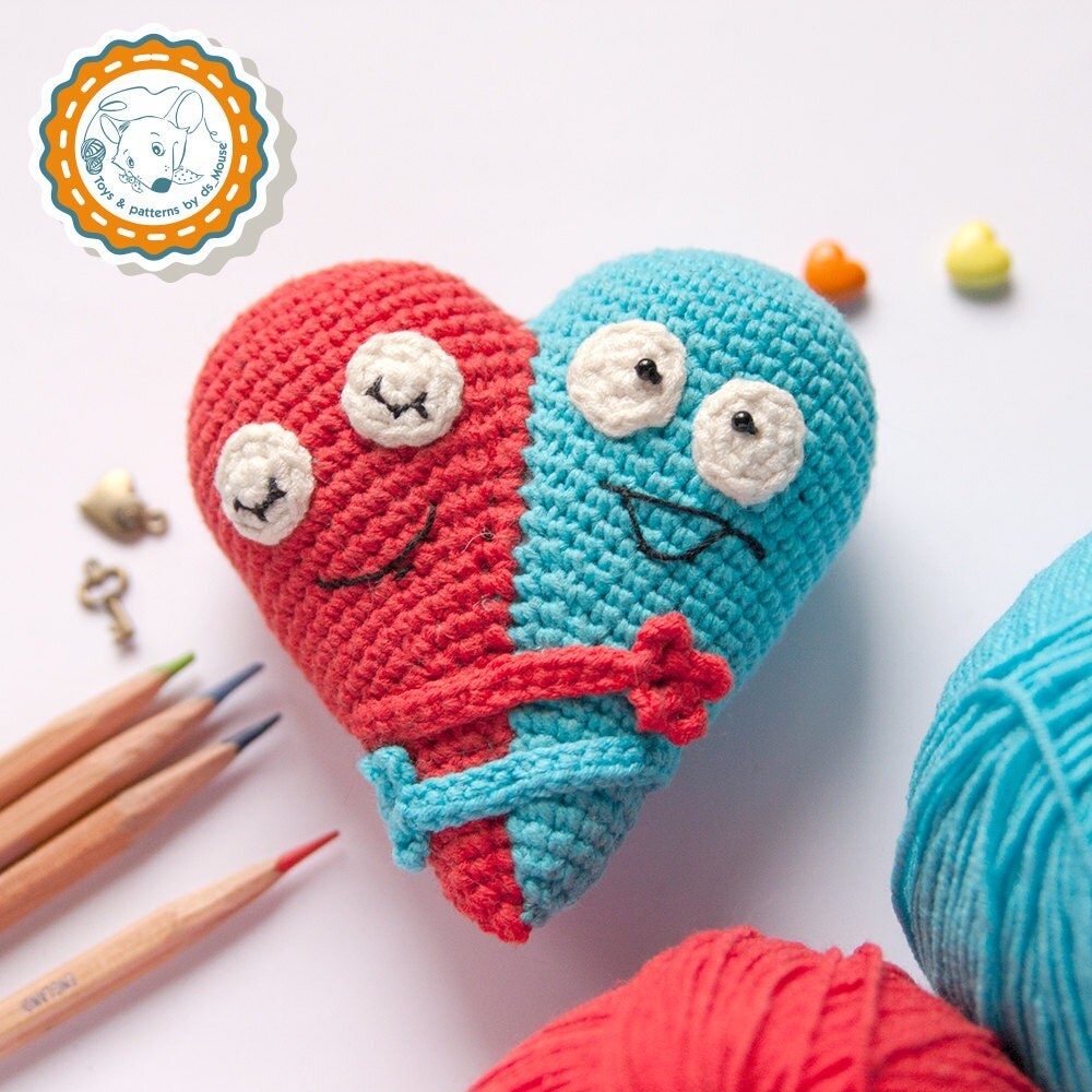 Pattern Double Heart Crochet Pattern Amigurumi Pattern