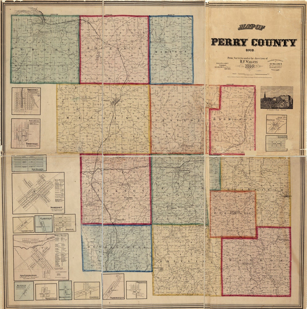 1859 Farm Line Map Of Perry County Ohio 1859 Farm Line Map Of Perry County Ohio