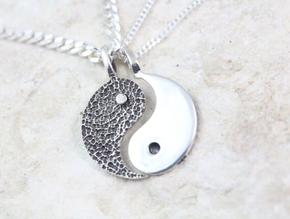 Silver Yin Yang Necklace Couple Necklace Sterling Silver Yin