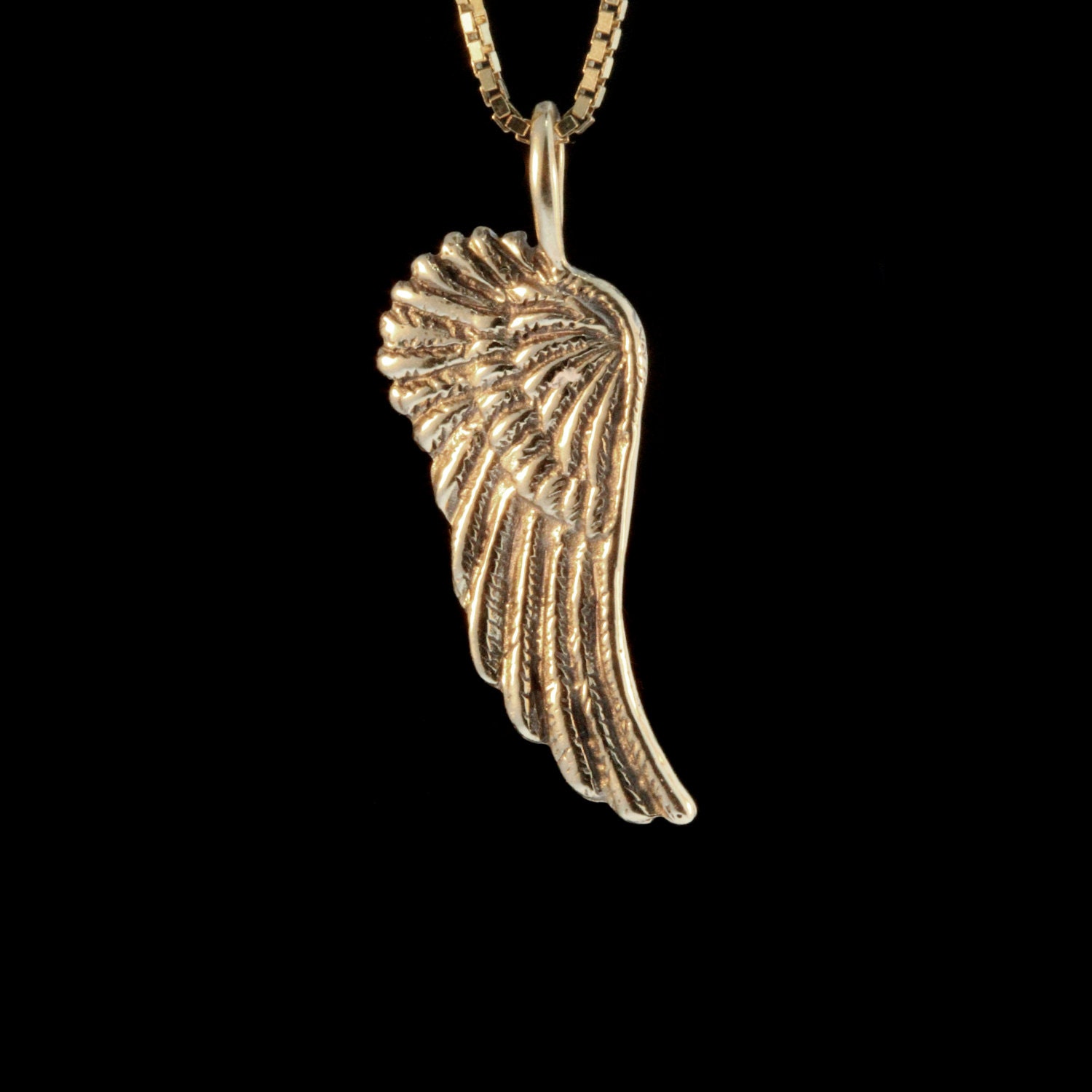 Angel Wing Necklace K Gold Guardian Angel Wing Charm Gold