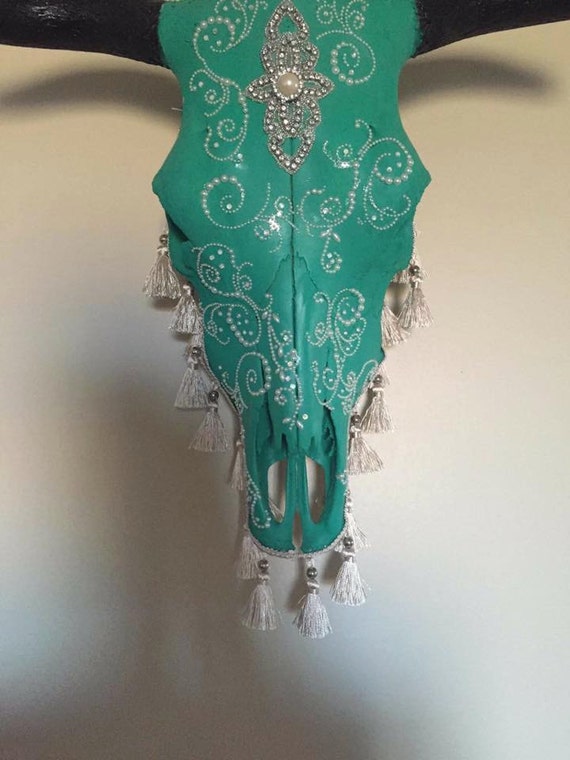 Items Similar To Turquoise Cow Skull On Etsy