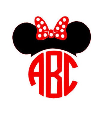 MInnie Mouse Monogram Decal