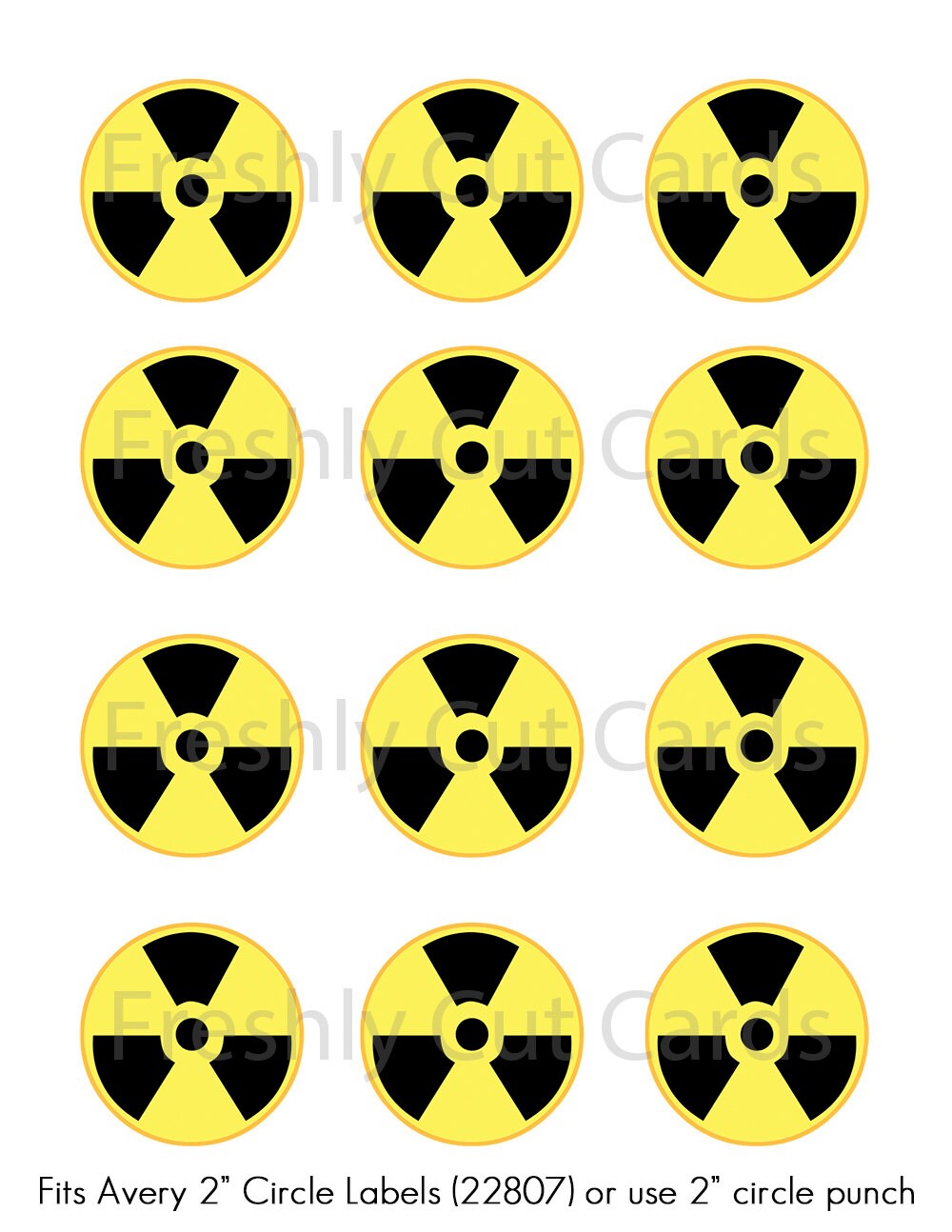 Radioactive Symbol 2 Printable Treat Toppers Or Labels